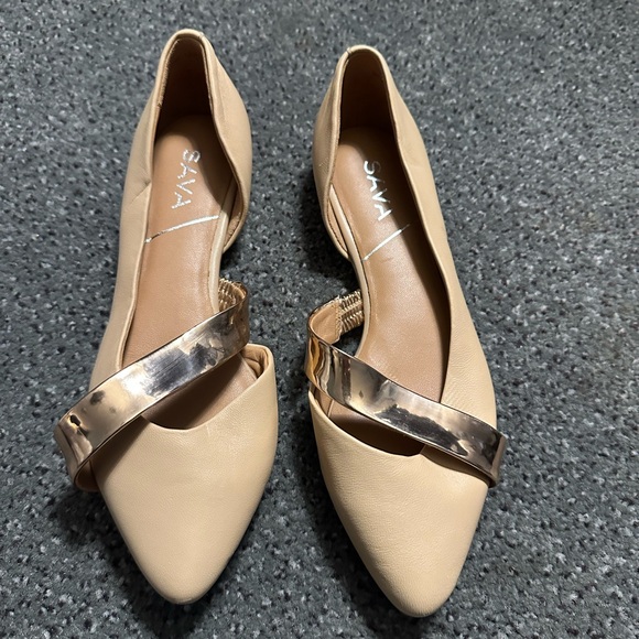 Sava Tan and Rose Gold Flats with Sophisticated Design Womens 36 (5.5-6) - Picture 1 of 5